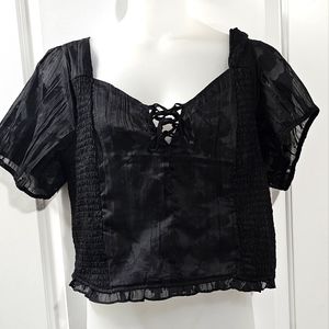 Torrid sexy black top puff sleeves size 3x